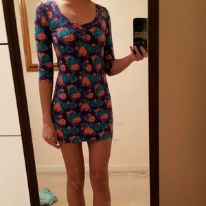 Floral spandex dress F21